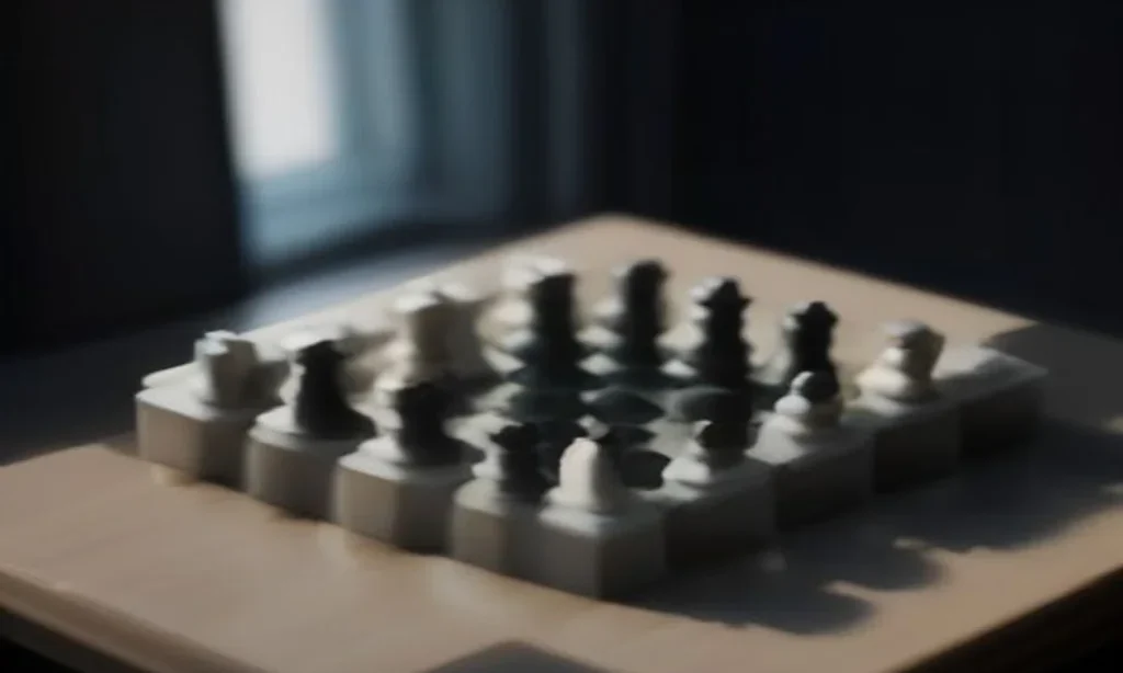 Pièces de jeu de stratégie sur une table en verre
