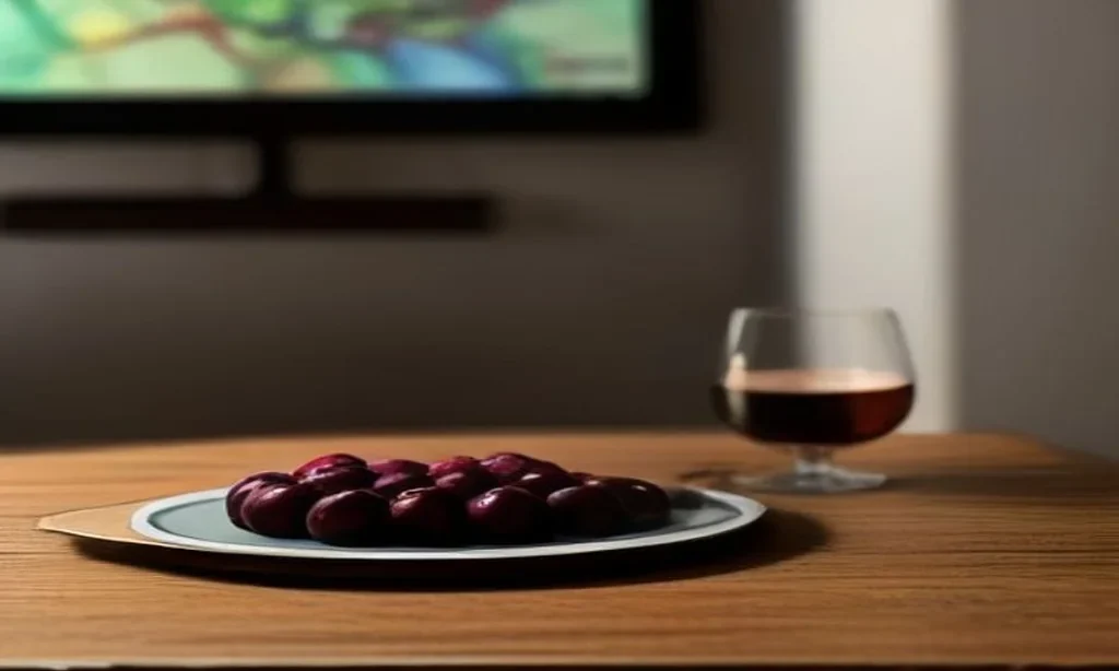 Verres de vin et tablette de jeu sur une table rustique
